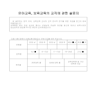 설문지(유아교육·보육교육의 교직에 관해서) 설문지(유아교육·보육교육의 교직에 관해서)